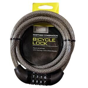 Living Solutions Resettable Combination Bicycle Lock 5ft Length